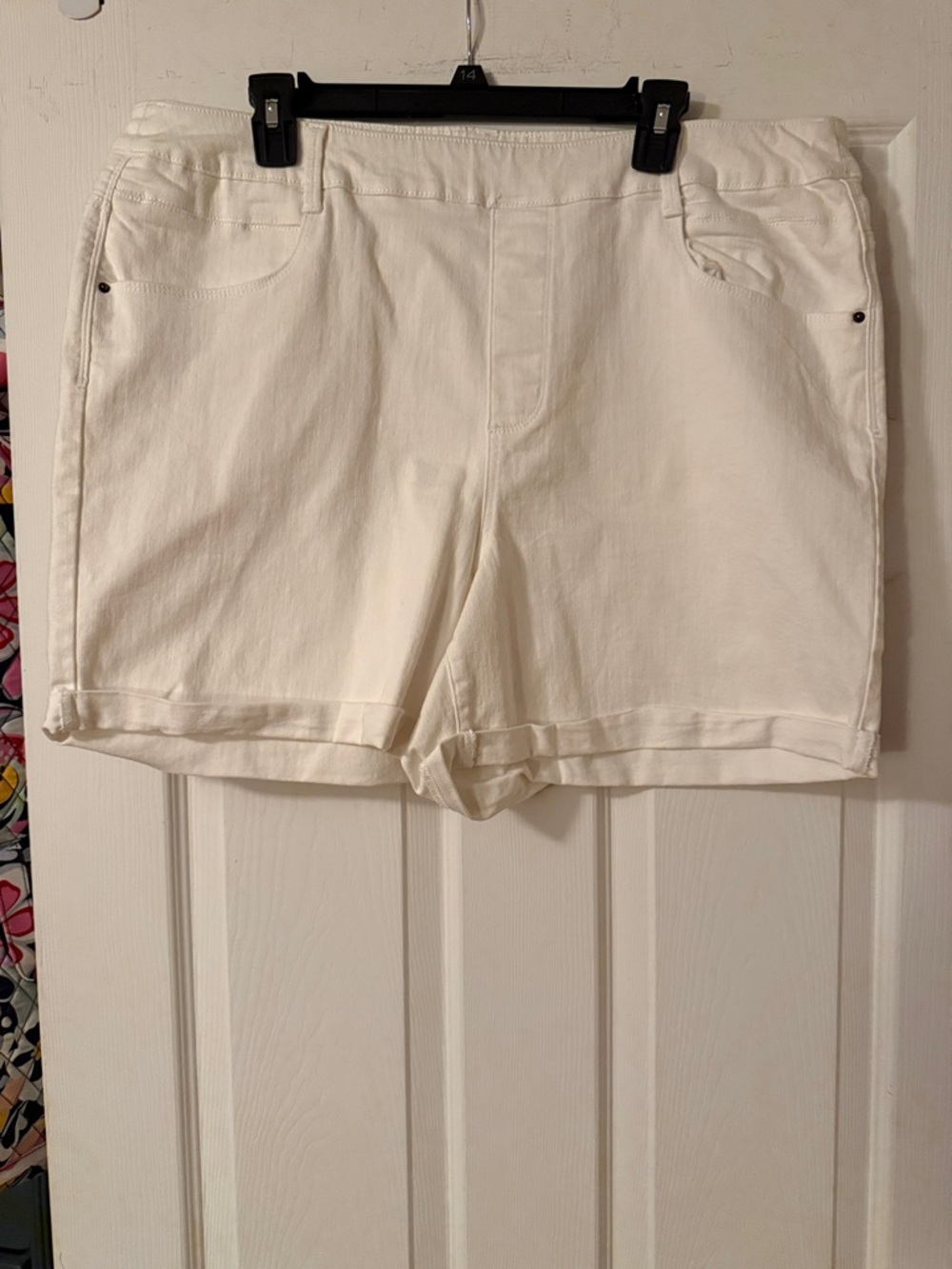 Time and Tru White Cuffed Jean Shorts